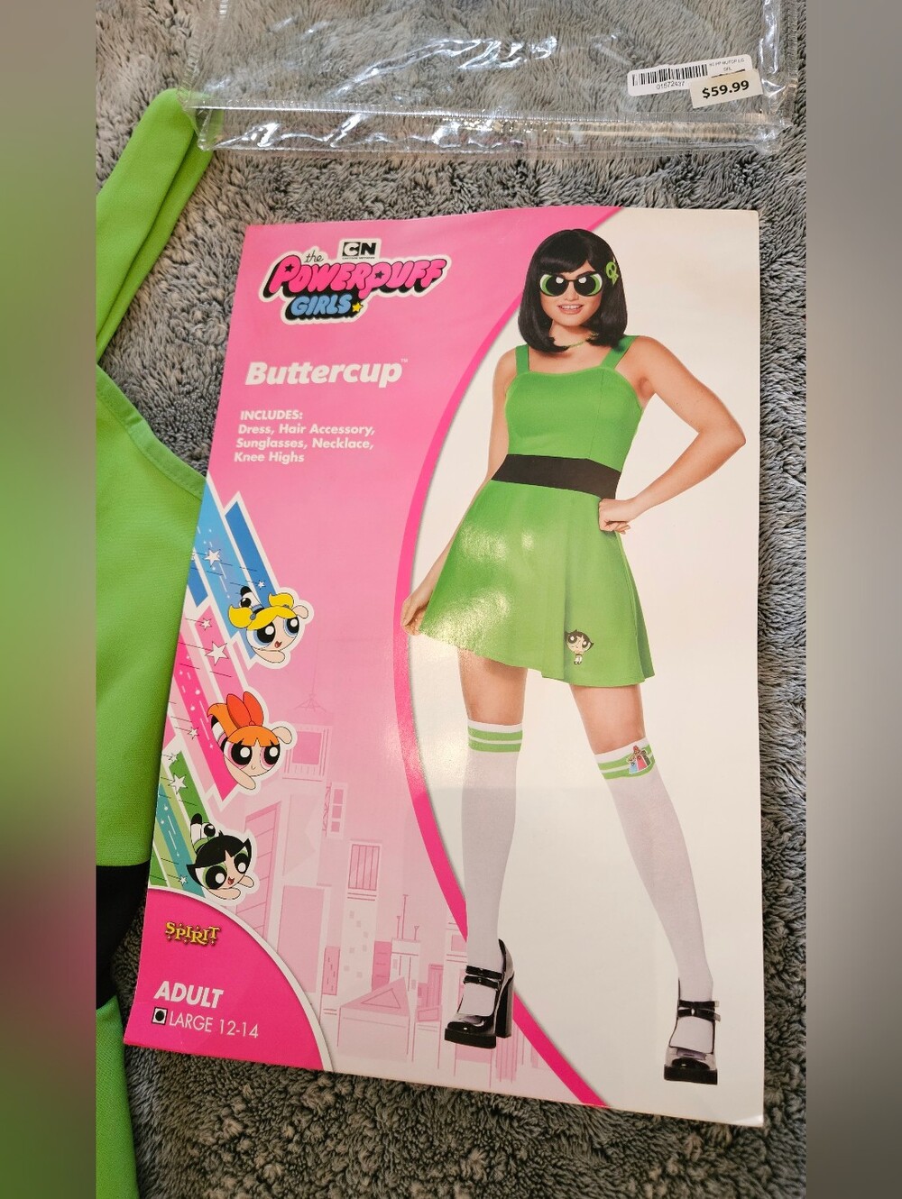 Powerpuff Girls Buttercup Adult Costume - Large 12-14